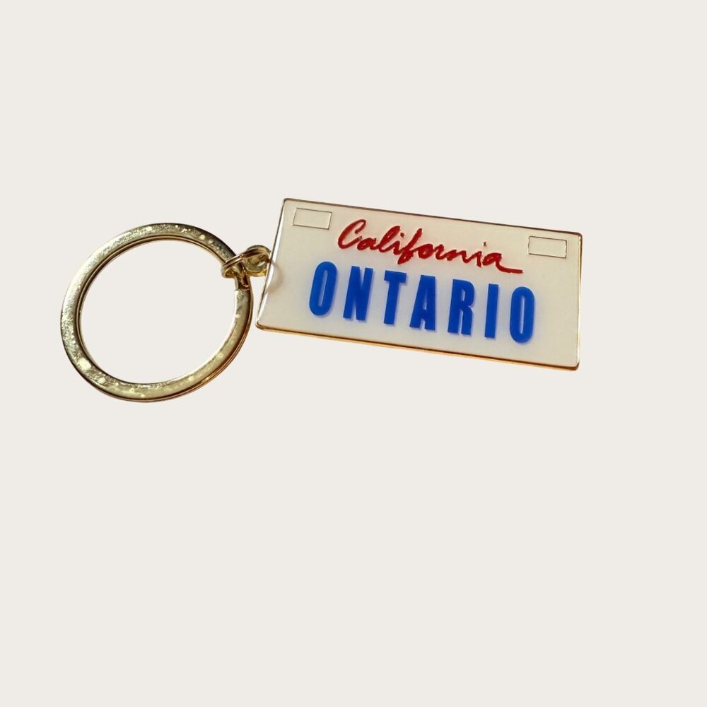 California Ontario License Plate Keychain Keyring New